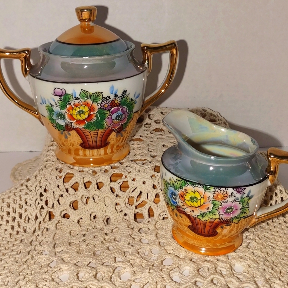 Vintage creamer and sugar made in England